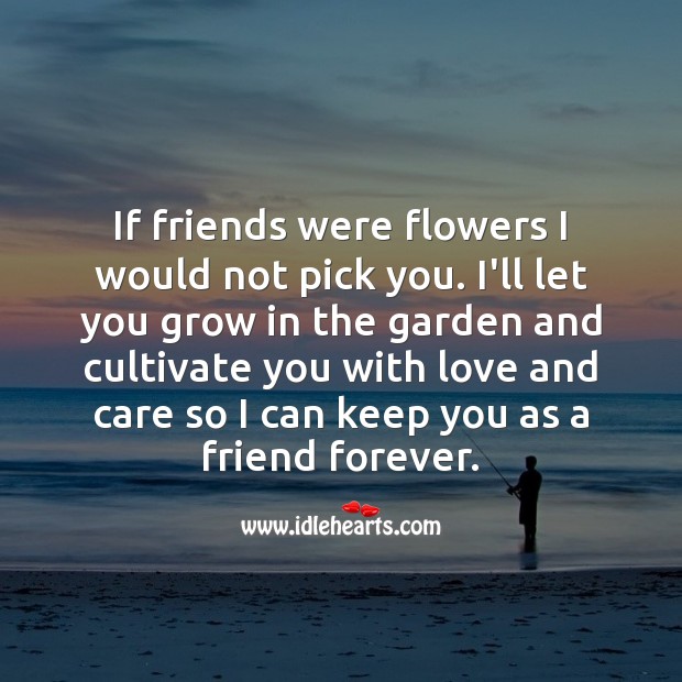 If friends were flowers I would not pick you. Inspirational Friendship Quotes Image