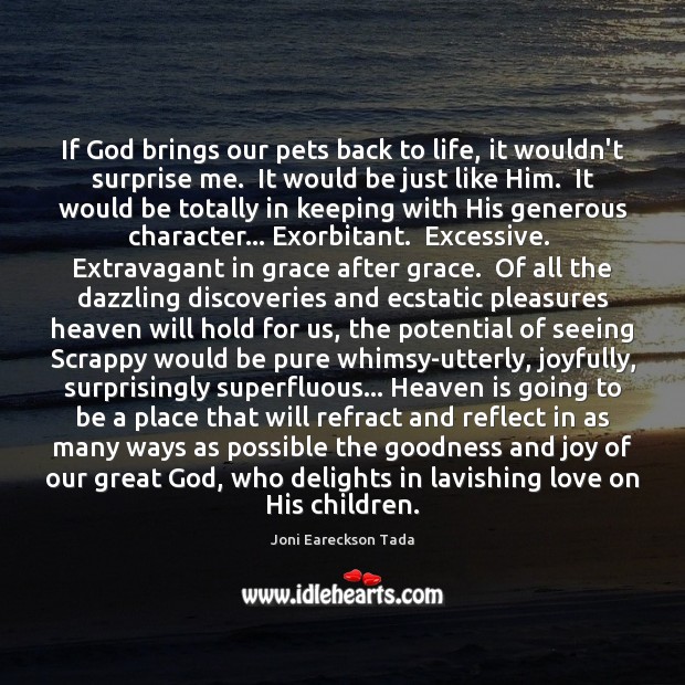 If God brings our pets back to life, it wouldn’t surprise me. Image