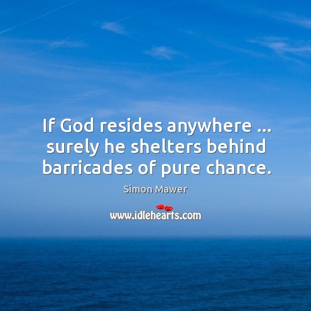 If God resides anywhere … surely he shelters behind barricades of pure chance. Image