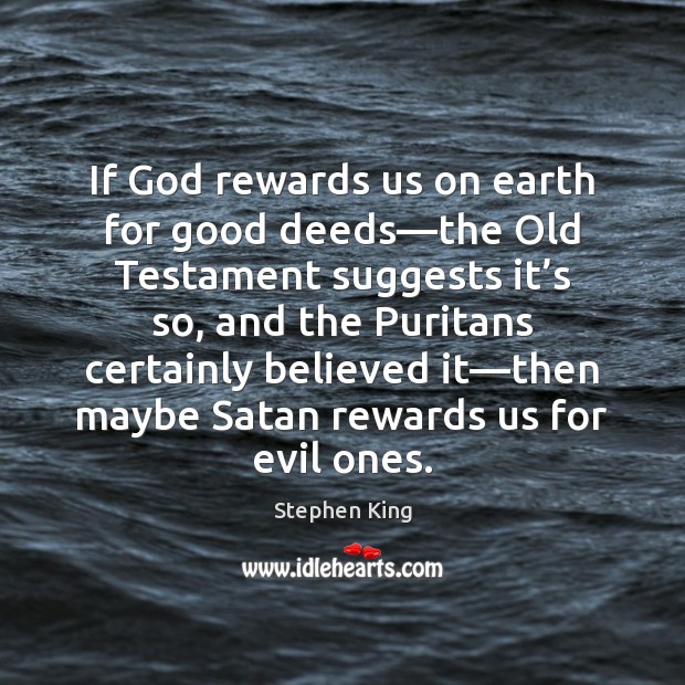If God rewards us on earth for good deeds—the Old Testament Image