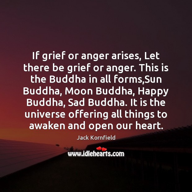 If grief or anger arises, Let there be grief or anger. This Jack Kornfield Picture Quote
