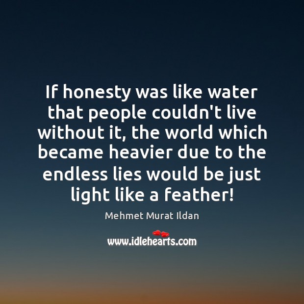 If honesty was like water that people couldn’t live without it, the Mehmet Murat Ildan Picture Quote