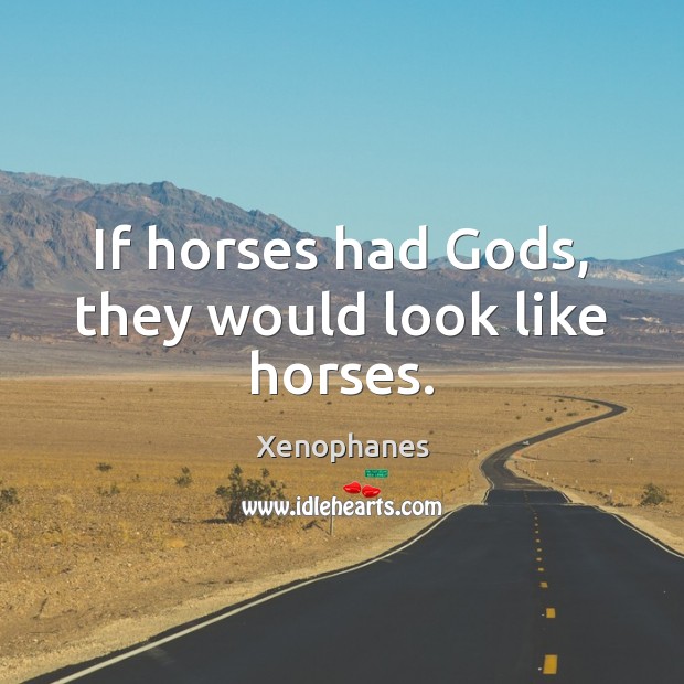 If horses had Gods, they would look like horses. Xenophanes Picture Quote