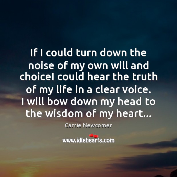 If I could turn down the noise of my own will and Carrie Newcomer Picture Quote