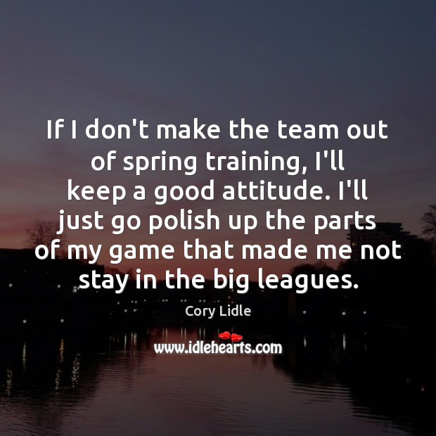 If I don’t make the team out of spring training, I’ll keep Cory Lidle Picture Quote