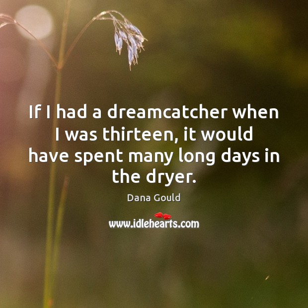 If I had a dreamcatcher when I was thirteen, it would have Dana Gould Picture Quote