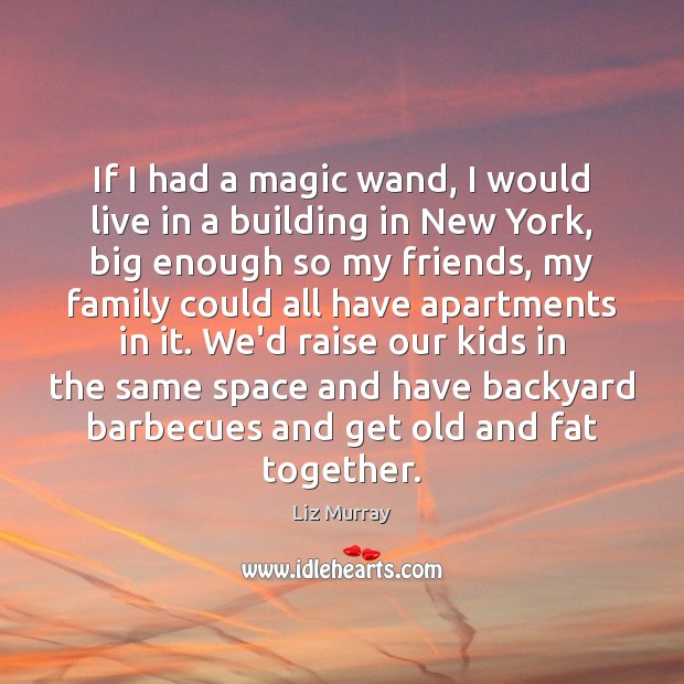 If I had a magic wand, I would live in a building Liz Murray Picture Quote