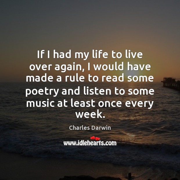 If I had my life to live over again, I would have Charles Darwin Picture Quote