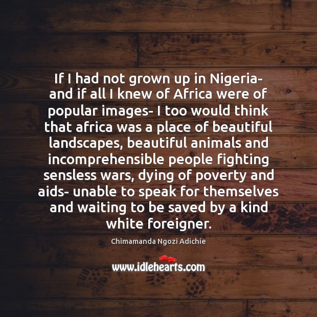 If I had not grown up in Nigeria- and if all I 