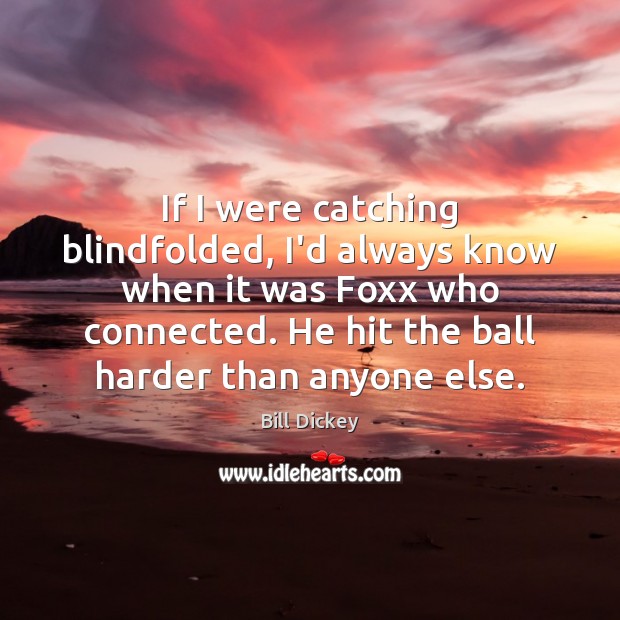 If I were catching blindfolded, I’d always know when it was Foxx Image