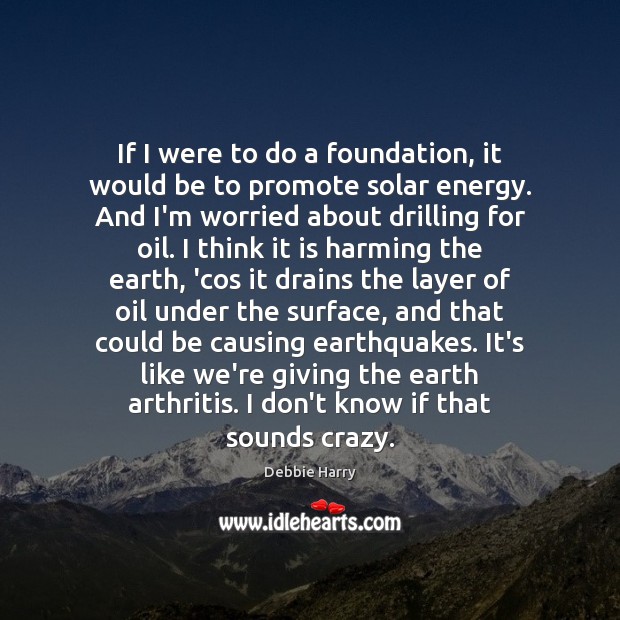 If I were to do a foundation, it would be to promote Earth Quotes Image