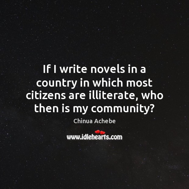If I write novels in a country in which most citizens are Image