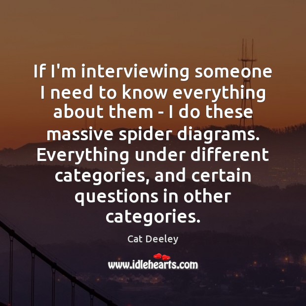 If I’m interviewing someone I need to know everything about them – Cat Deeley Picture Quote