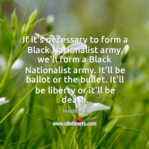If it’s necessary to form a Black Nationalist army, we’ll form a Image