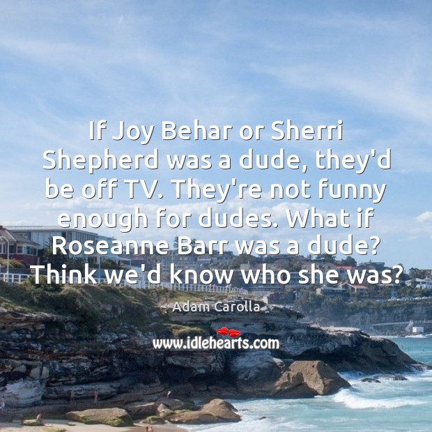 If Joy Behar or Sherri Shepherd was a dude, they’d be off Image