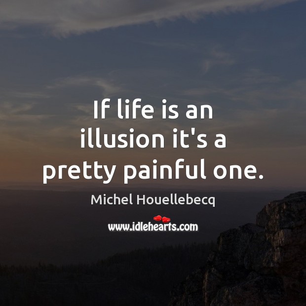 If life is an illusion it’s a pretty painful one. Michel Houellebecq Picture Quote
