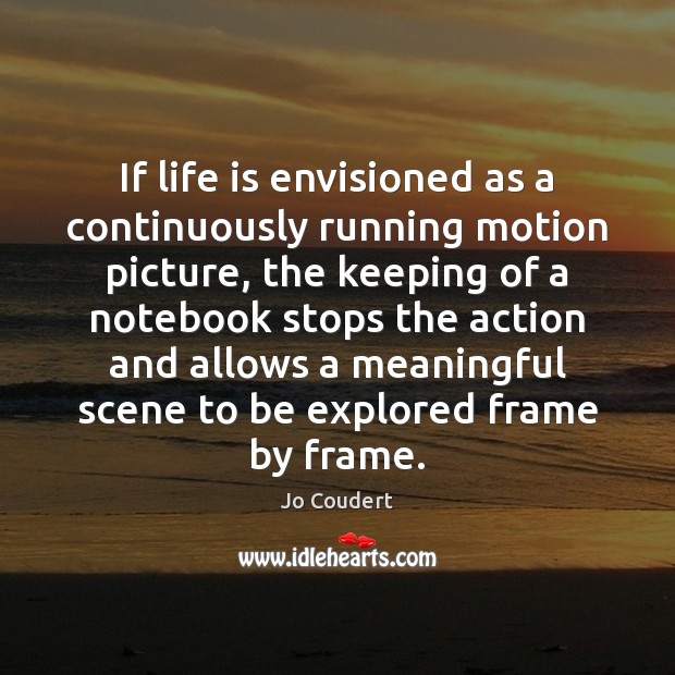 If life is envisioned as a continuously running motion picture, the keeping Image