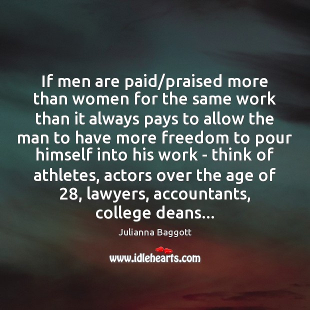 If men are paid/praised more than women for the same work Image