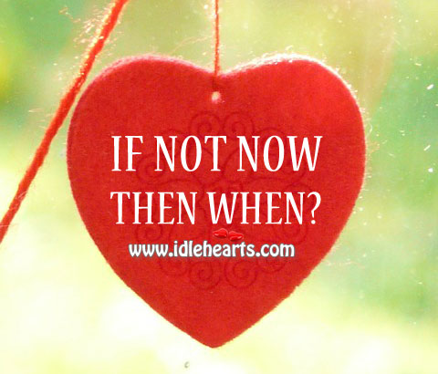 If not now then when? Picture Quotes Image