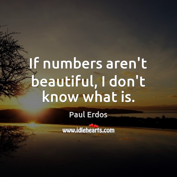 If numbers aren’t beautiful, I don’t know what is. Paul Erdos Picture Quote