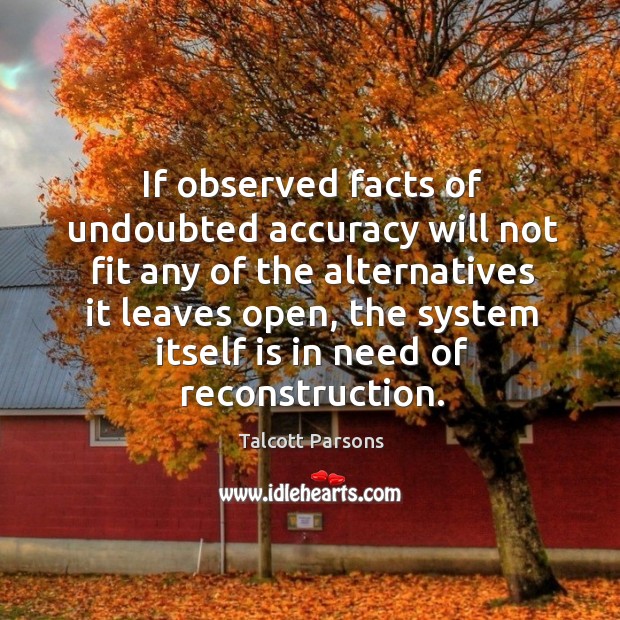 If observed facts of undoubted accuracy will not fit any of the alternatives it leaves open Image