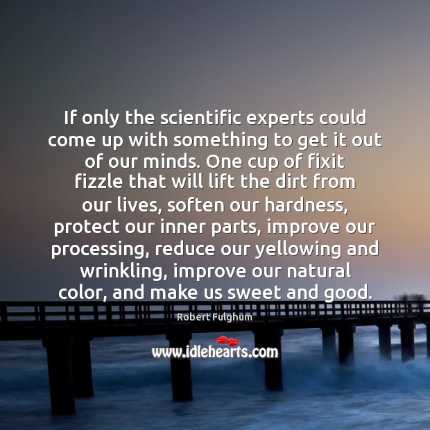 If only the scientific experts could come up with something to get Robert Fulghum Picture Quote