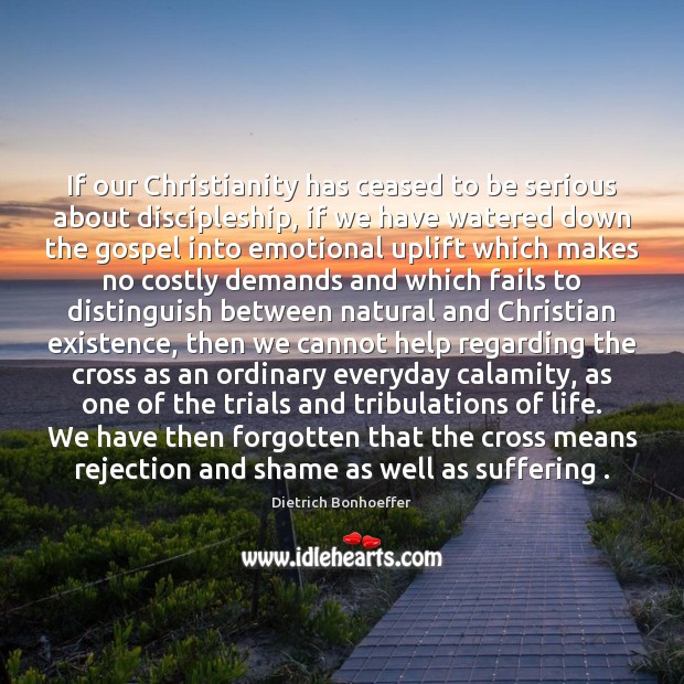 If our Christianity has ceased to be serious about discipleship, if we Dietrich Bonhoeffer Picture Quote