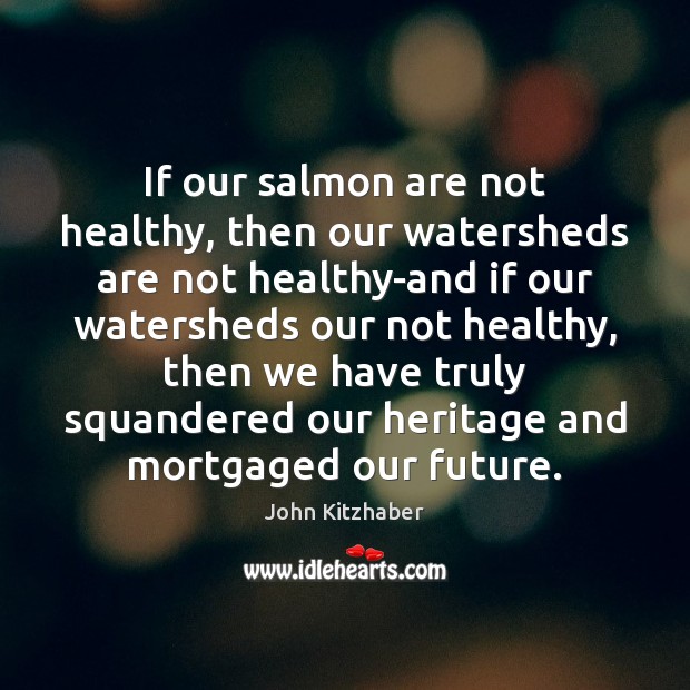 If our salmon are not healthy, then our watersheds are not healthy-and Image