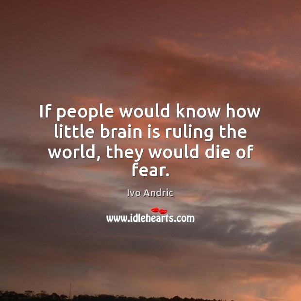 If people would know how little brain is ruling the world, they would die of fear. Image