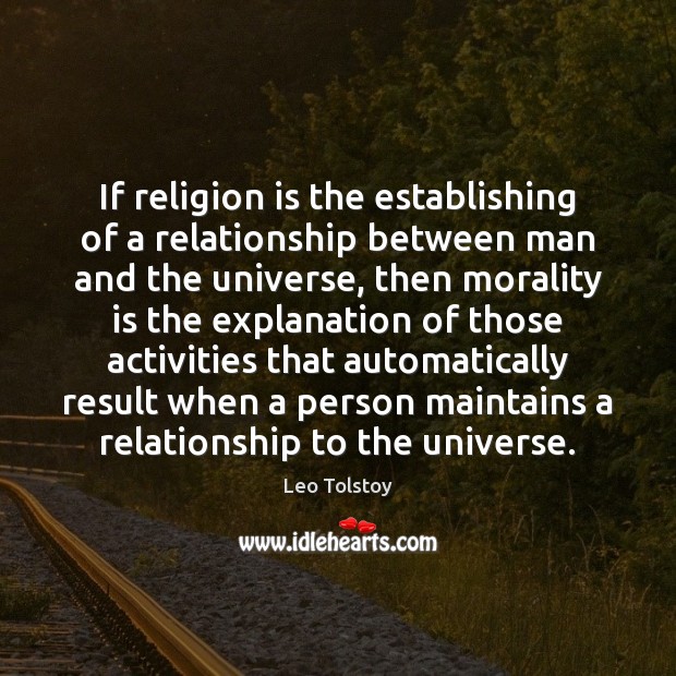 If religion is the establishing of a relationship between man and the Image
