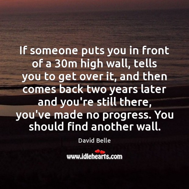 If someone puts you in front of a 30m high wall, tells David Belle Picture Quote