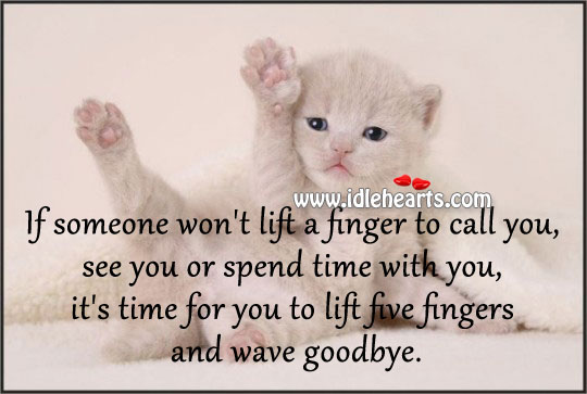 It’s time for you to lift five fingers and wave goodbye. Image
