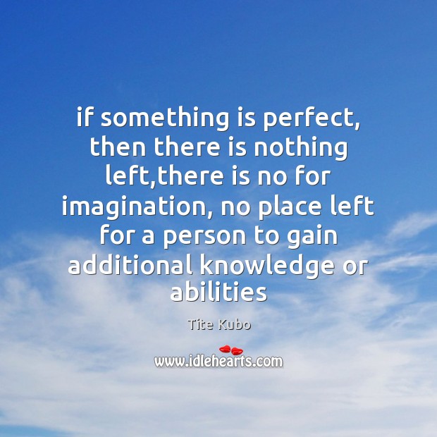 If something is perfect, then there is nothing left,there is no Image