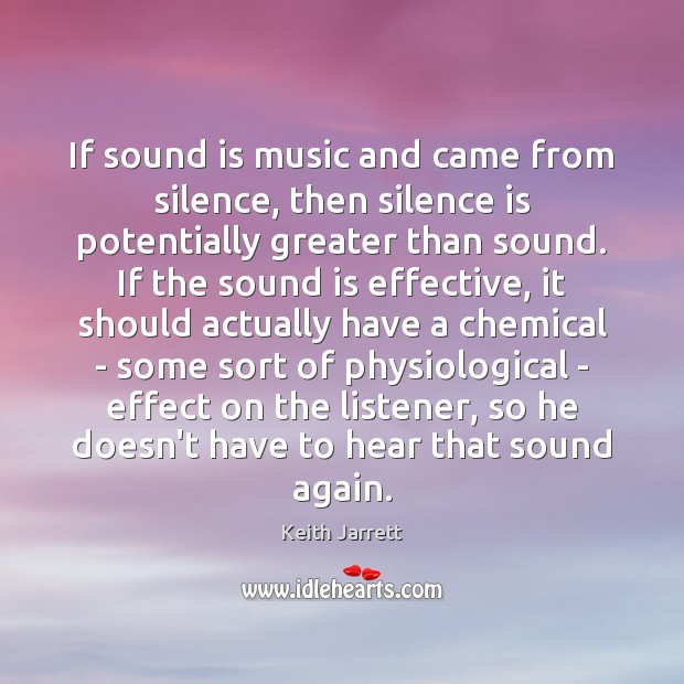 If sound is music and came from silence, then silence is potentially Keith Jarrett Picture Quote