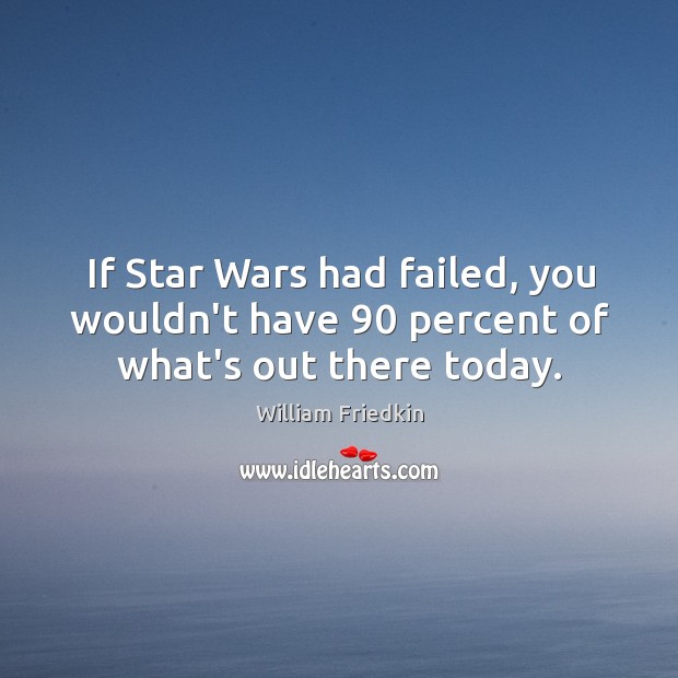 If Star Wars had failed, you wouldn’t have 90 percent of what’s out there today. William Friedkin Picture Quote