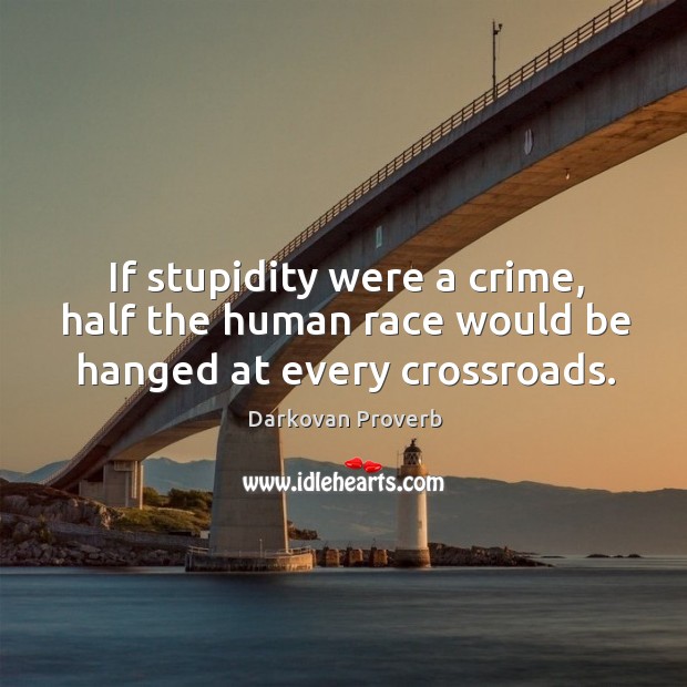 If stupidity were a crime, half the human race would be Darkovan Proverbs Image