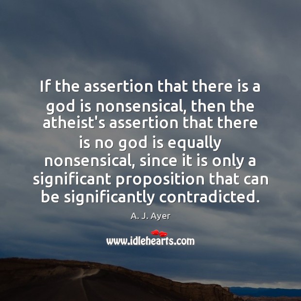 If the assertion that there is a God is nonsensical, then the Image