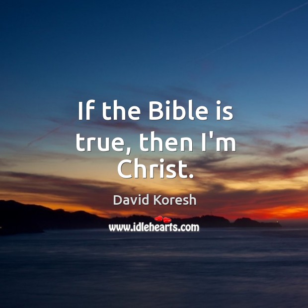 If the Bible is true, then I’m Christ. Image