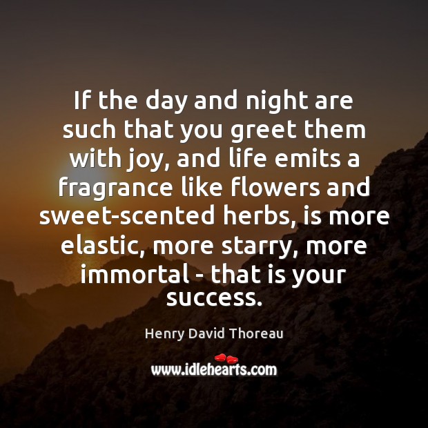 If the day and night are such that you greet them with Henry David Thoreau Picture Quote