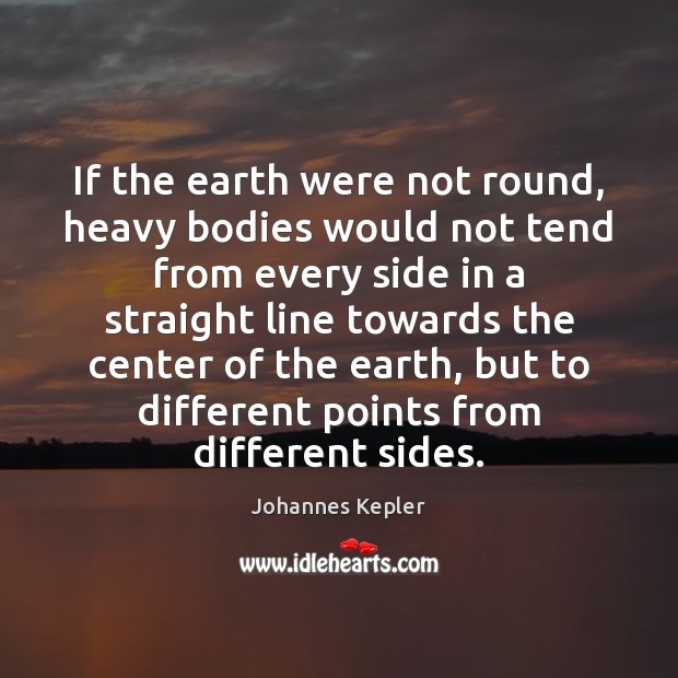If the earth were not round, heavy bodies would not tend from Johannes Kepler Picture Quote