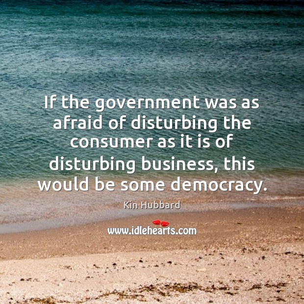 If the government was as afraid of disturbing the consumer as it Government Quotes Image