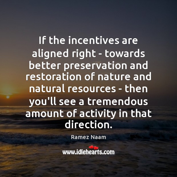 If the incentives are aligned right – towards better preservation and restoration Ramez Naam Picture Quote