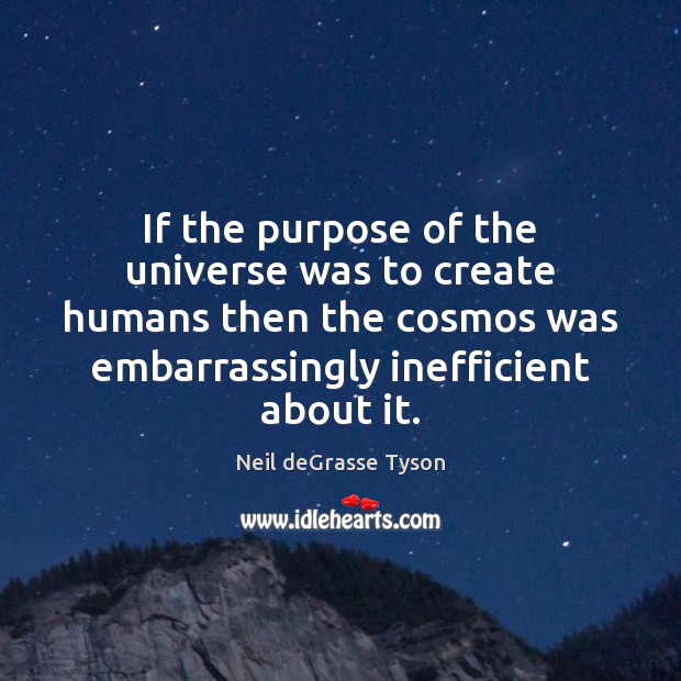 If the purpose of the universe was to create humans then the Image