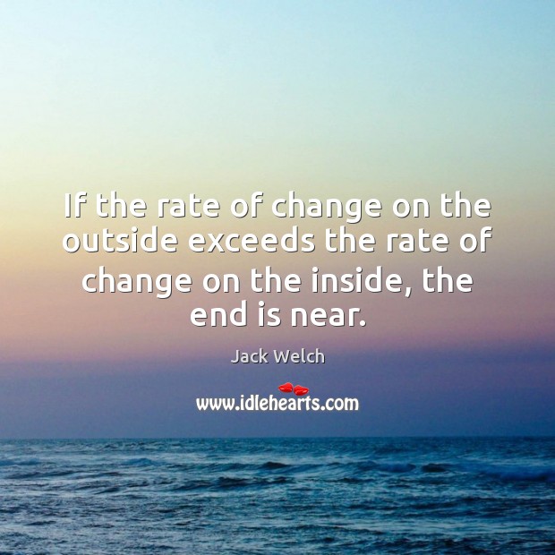 If the rate of change on the outside exceeds the rate of Jack Welch Picture Quote