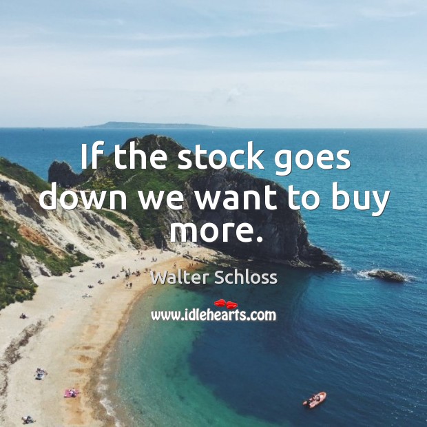 If the stock goes down we want to buy more. Walter Schloss Picture Quote