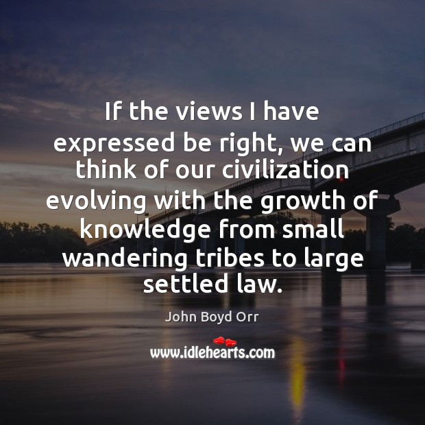 If the views I have expressed be right, we can think of John Boyd Orr Picture Quote