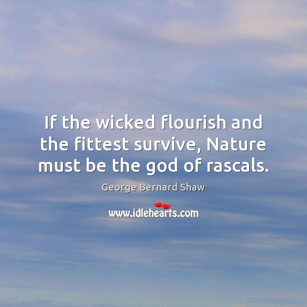 If the wicked flourish and the fittest survive, Nature must be the God of rascals. 