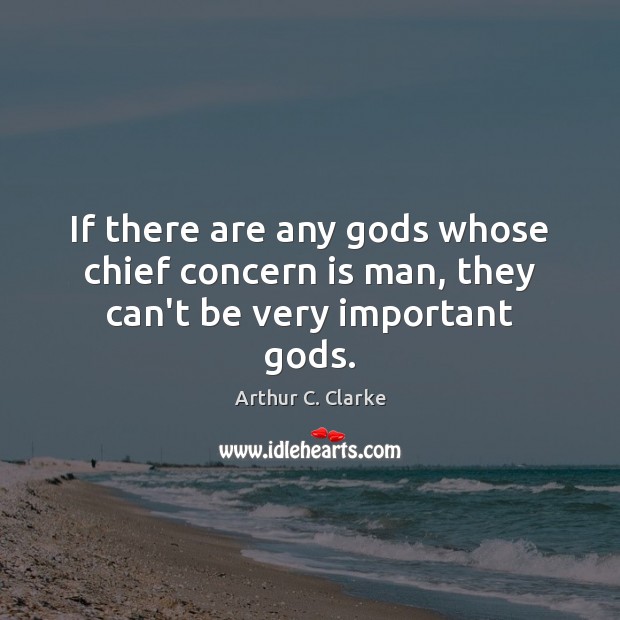 If there are any Gods whose chief concern is man, they can’t be very important Gods. Arthur C. Clarke Picture Quote