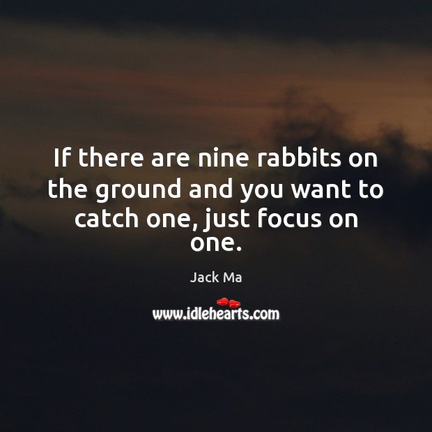 If there are nine rabbits on the ground and you want to catch one, just focus on one. Image
