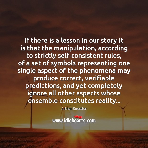 If there is a lesson in our story it is that the Image